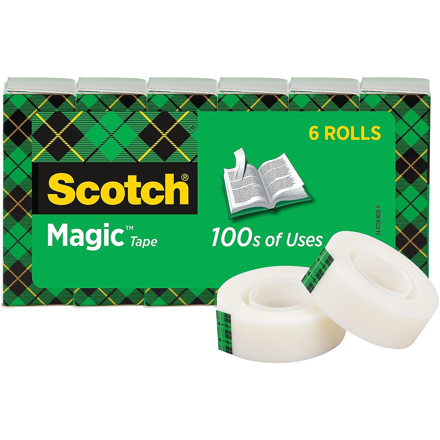 Scotch Magic Tape 3/4 inch x 1296 inch 1 inch Core Clear 6/Pack